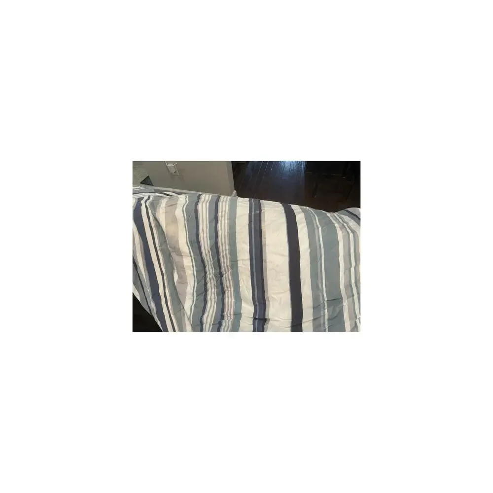 Pottery Barn Chandler Stripe King duvet Cover Set Organic Beach coastal *Read